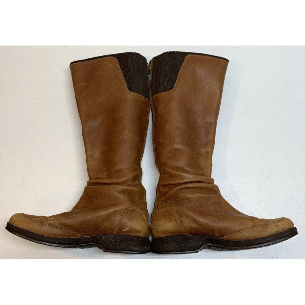 Teva Women's Afton Boot 9.5 Tall Cognac Brown Leather Outdoor Riding Bootie